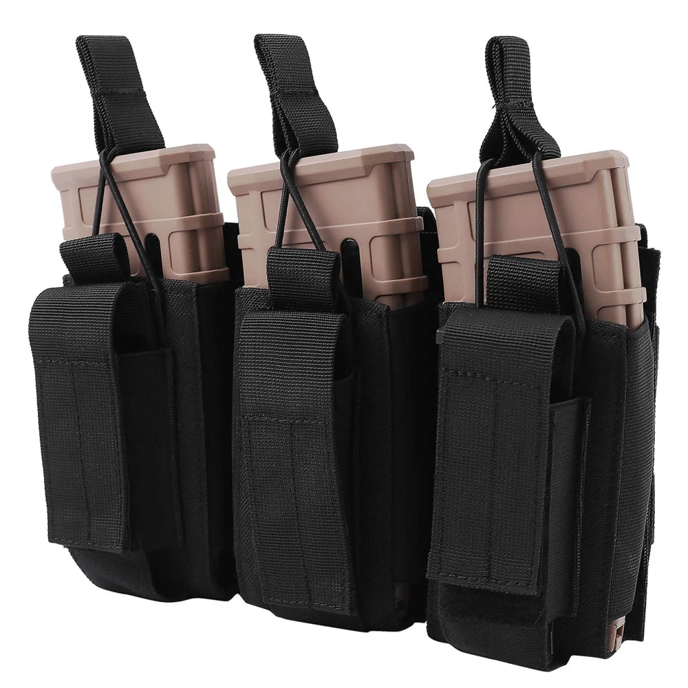 1000D Tactical Double/Triple Mag Pouch Molle Open-Top Triple Magazine Pouch Rifle Carrier Holster for M4 M14 M16 AK