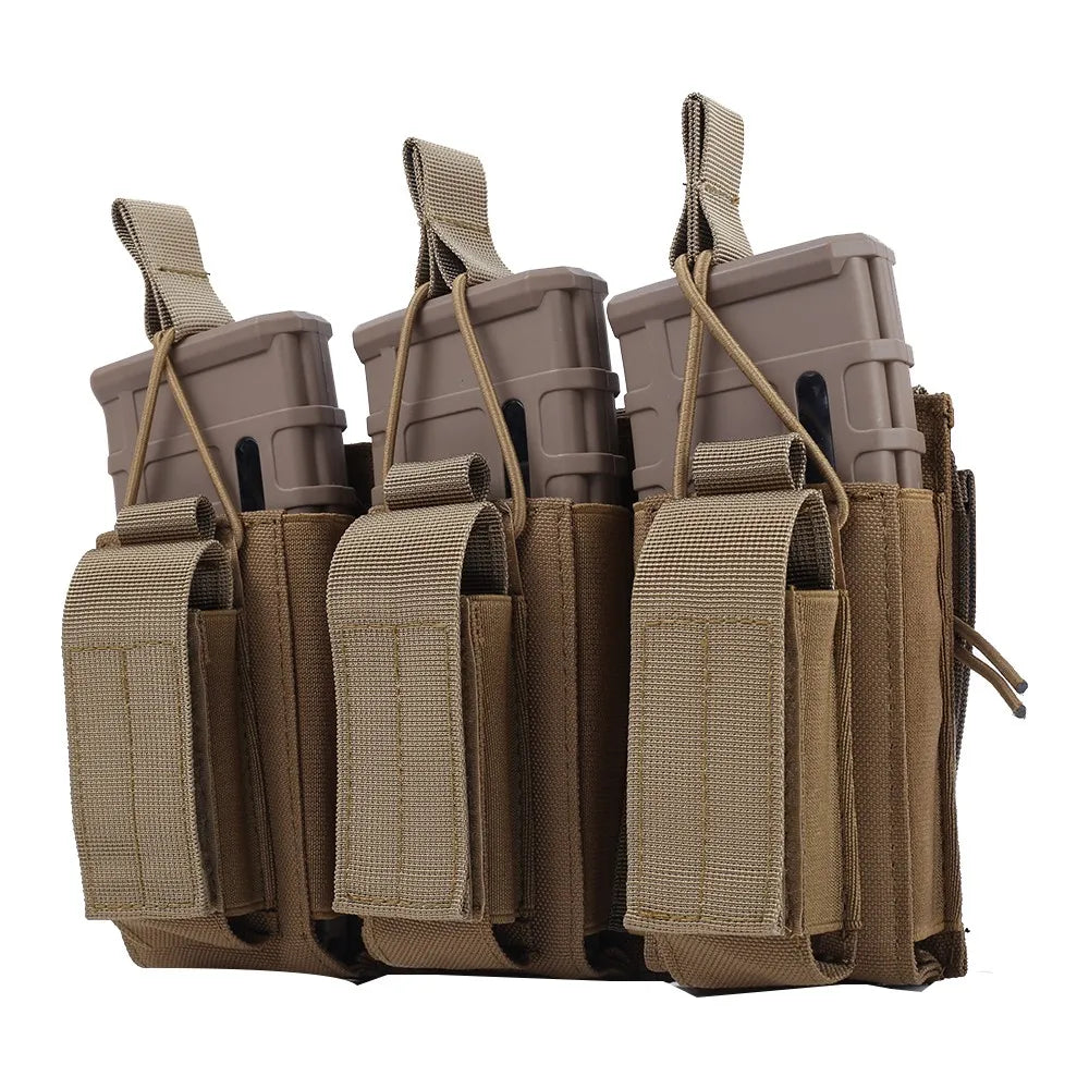 1000D Tactical Double/Triple Mag Pouch Molle Open-Top Triple Magazine Pouch Rifle Carrier Holster for M4 M14 M16 AK