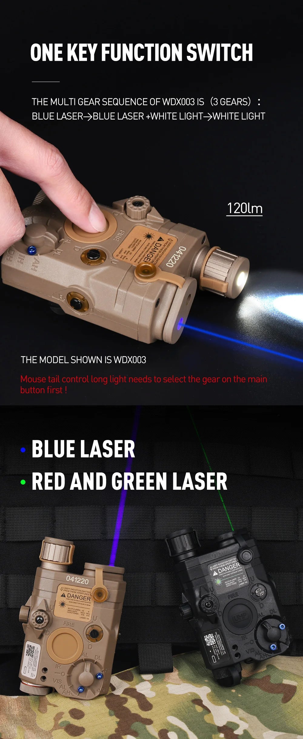 Tactical AN PEQ-15 Red Dot Laser White LED Flashlight IR Laser Weapon  Sightt Hunting Rifle Green Blue PEQ DBAL Laser 20mm Rail