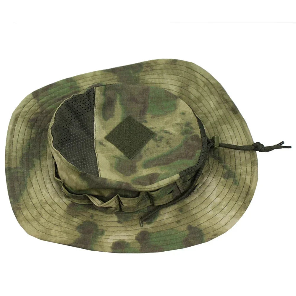 Men's Panama Hat Bucket Hat Tactical Sunscreen Camouflage Outdoor Travel Climbing Fishing Caps Training Beach Men's Hiking Hat