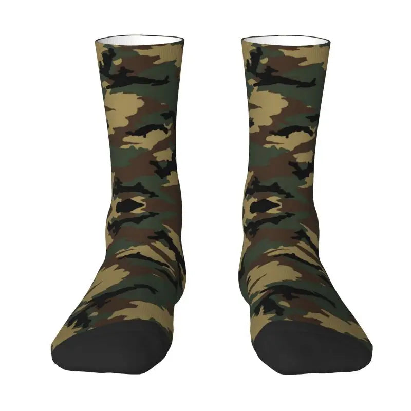 Camo Style Black Military Camouflage Dress Socks Men Women Warm Funny Novelty Crew Socks