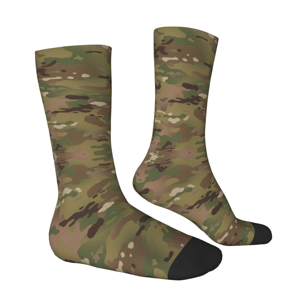 Camo Style Black Military Camouflage Dress Socks Men Women Warm Funny Novelty Crew Socks