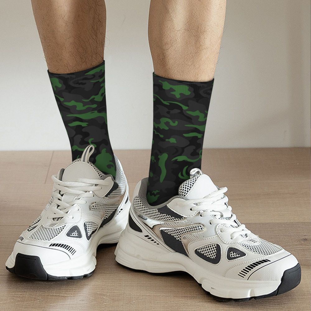 Camo Style Black Military Camouflage Dress Socks Men Women Warm Funny Novelty Crew Socks