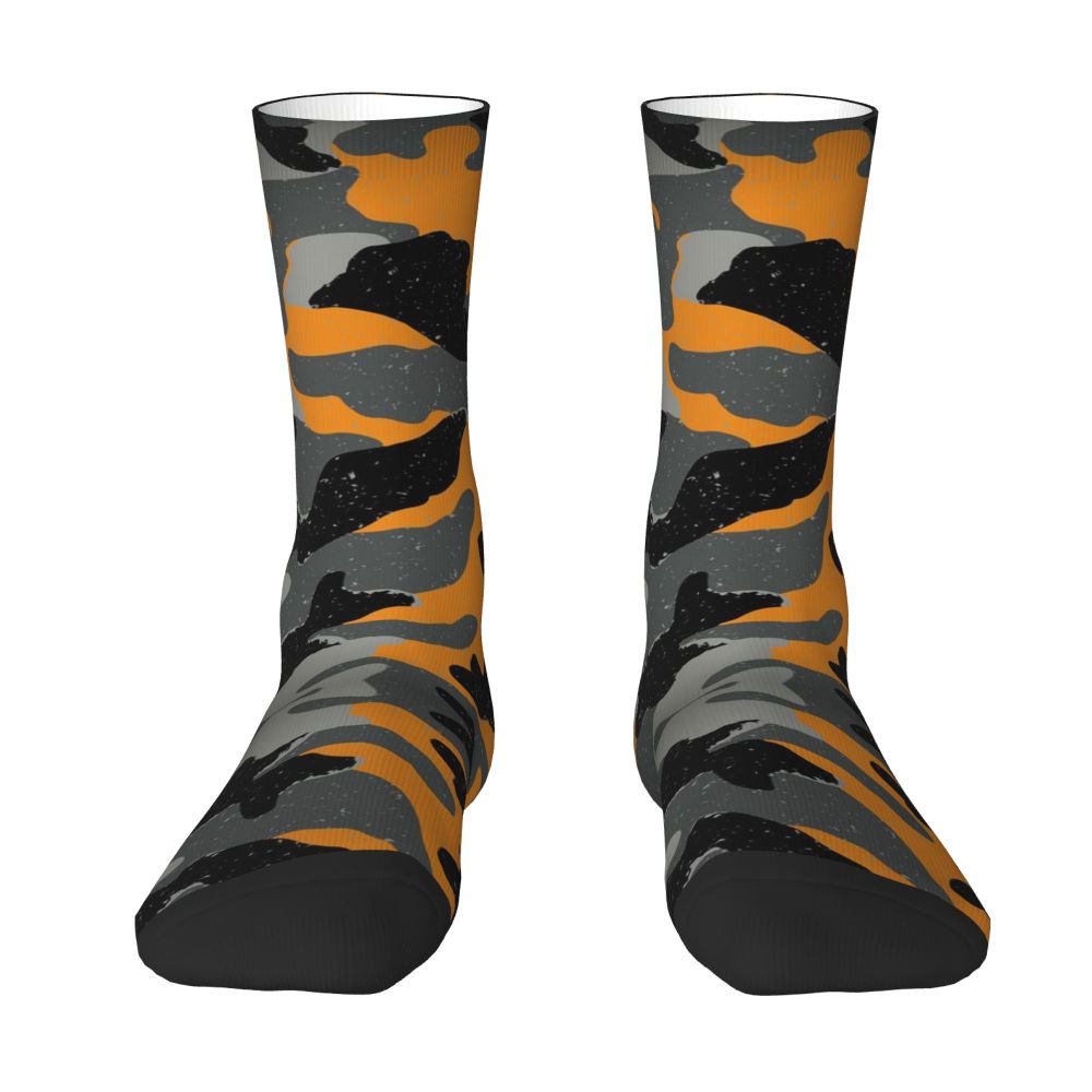 Camo Style Black Military Camouflage Dress Socks Men Women Warm Funny Novelty Crew Socks