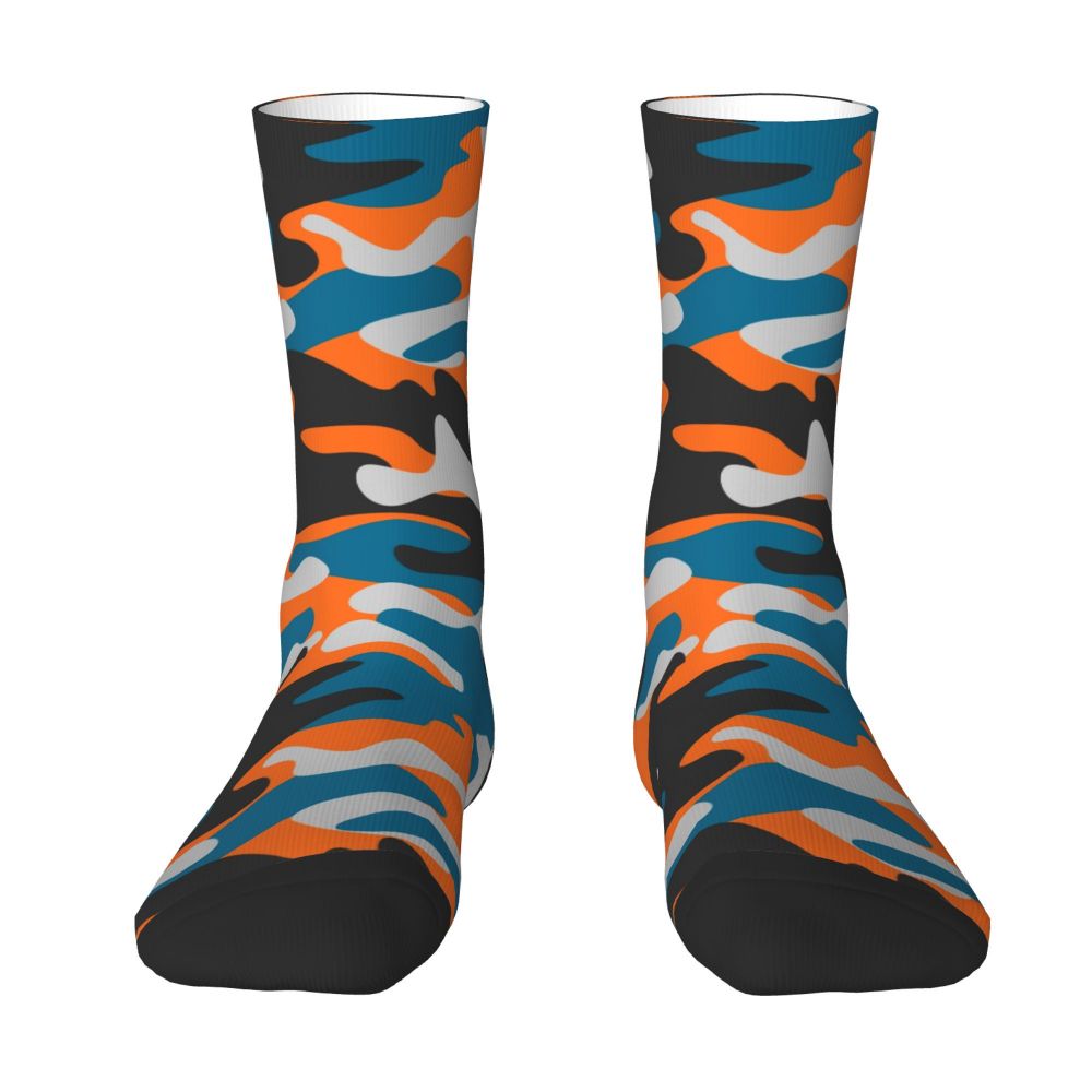 Camo Style Black Military Camouflage Dress Socks Men Women Warm Funny Novelty Crew Socks