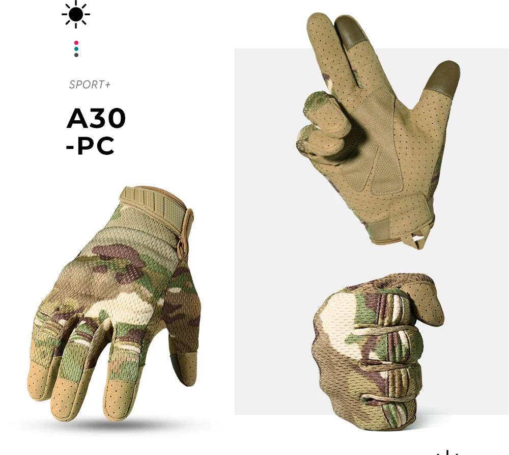 Camo Touch Screen Tactical Gloves Outdoor Hunting Shooting Sports Cycling Combat Airsoft Hiking Camping Bike Non-slip Equipment