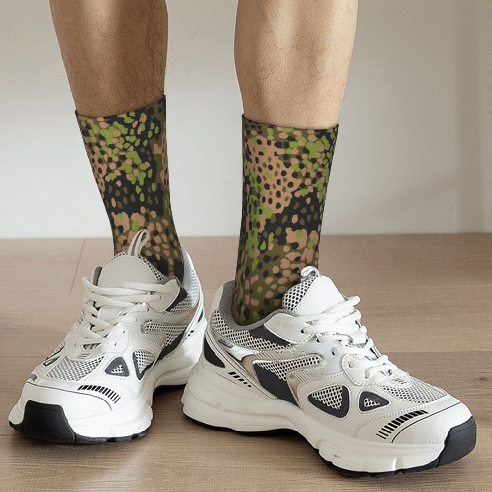 Camo Style Black Military Camouflage Dress Socks Men Women Warm Funny Novelty Crew Socks