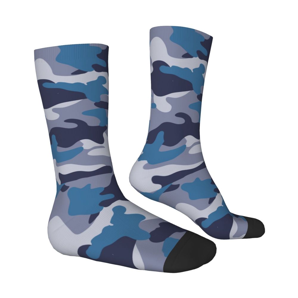 Camo Style Black Military Camouflage Dress Socks Men Women Warm Funny Novelty Crew Socks