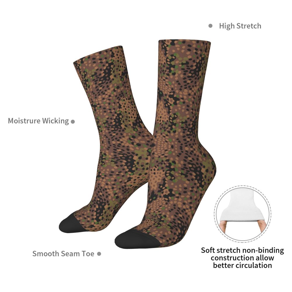 Camo Style Black Military Camouflage Dress Socks Men Women Warm Funny Novelty Crew Socks