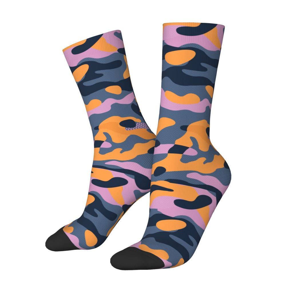 Camo Style Black Military Camouflage Dress Socks Men Women Warm Funny Novelty Crew Socks