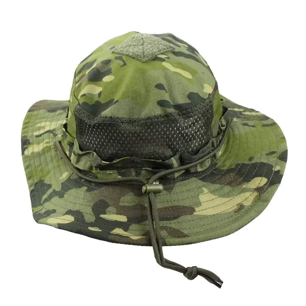 Men's Panama Hat Bucket Hat Tactical Sunscreen Camouflage Outdoor Travel Climbing Fishing Caps Training Beach Men's Hiking Hat