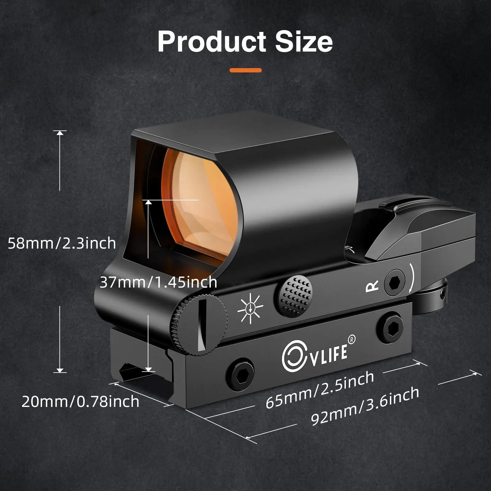 MidTen Rifle Scope Hunting 1x28x40 Red Dot Sight 4 Adjustable Reticles 20mm Picatinny Rail Optics Absolute Co-Witness