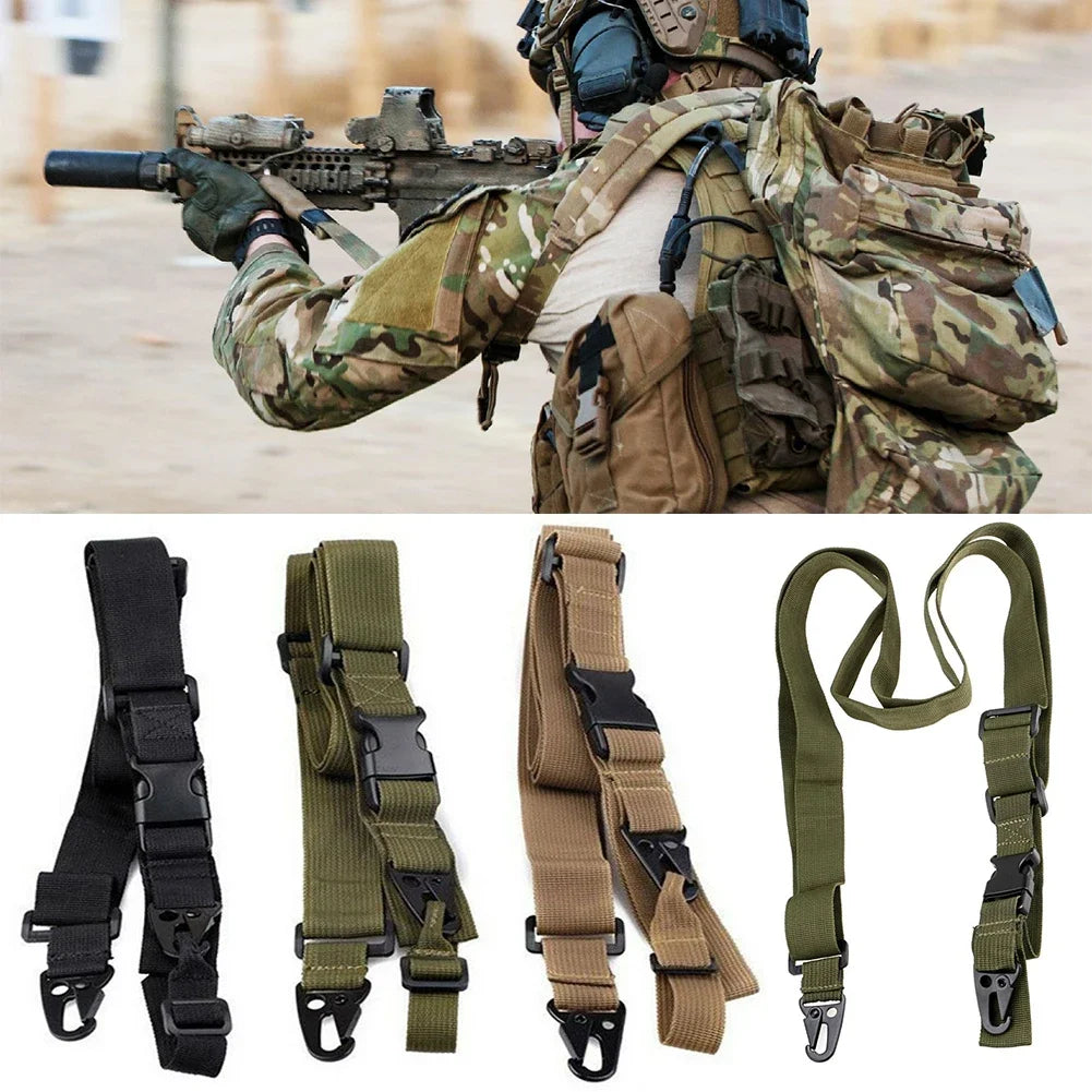 Tactical 1/2/3 Point Sling Shoulder Strap Outdoor Rifle Sling Shoulder Strap Metal Buckle Belt Hunting Accessories Tactical Gear