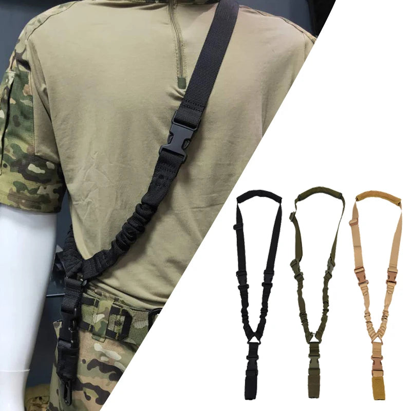 Shot Gun Belt Hunting Accessories Tactical Gear Tactical Single Point Gun Sling Shoulder Strap Rifle Rope Belt with Metal Buckle