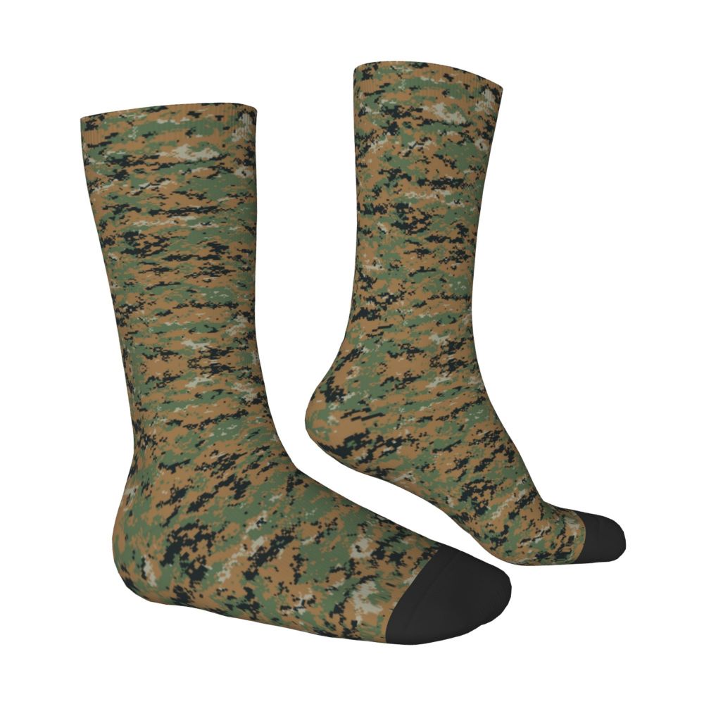 Camo Style Black Military Camouflage Dress Socks Men Women Warm Funny Novelty Crew Socks