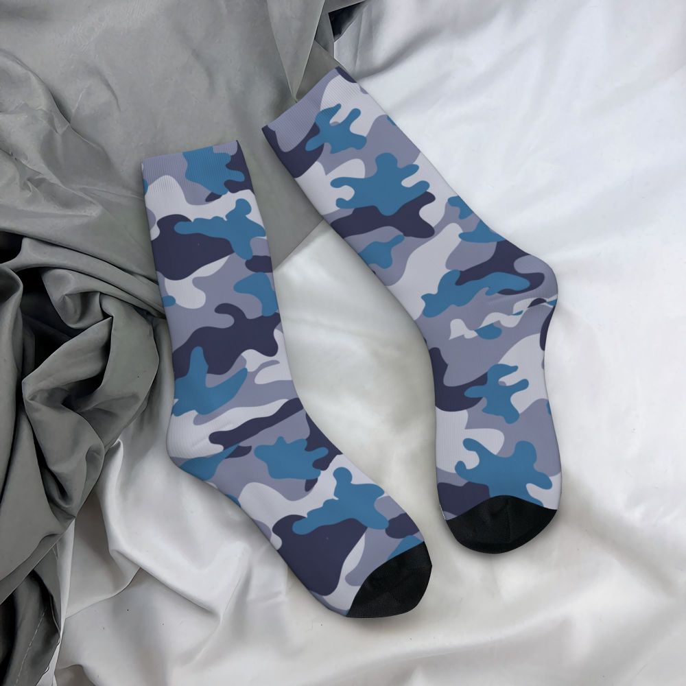 Camo Style Black Military Camouflage Dress Socks Men Women Warm Funny Novelty Crew Socks