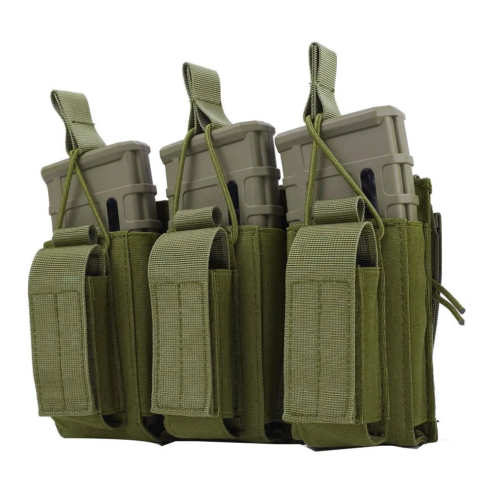 1000D Tactical Double/Triple Mag Pouch Molle Open-Top Triple Magazine Pouch Rifle Carrier Holster for M4 M14 M16 AK