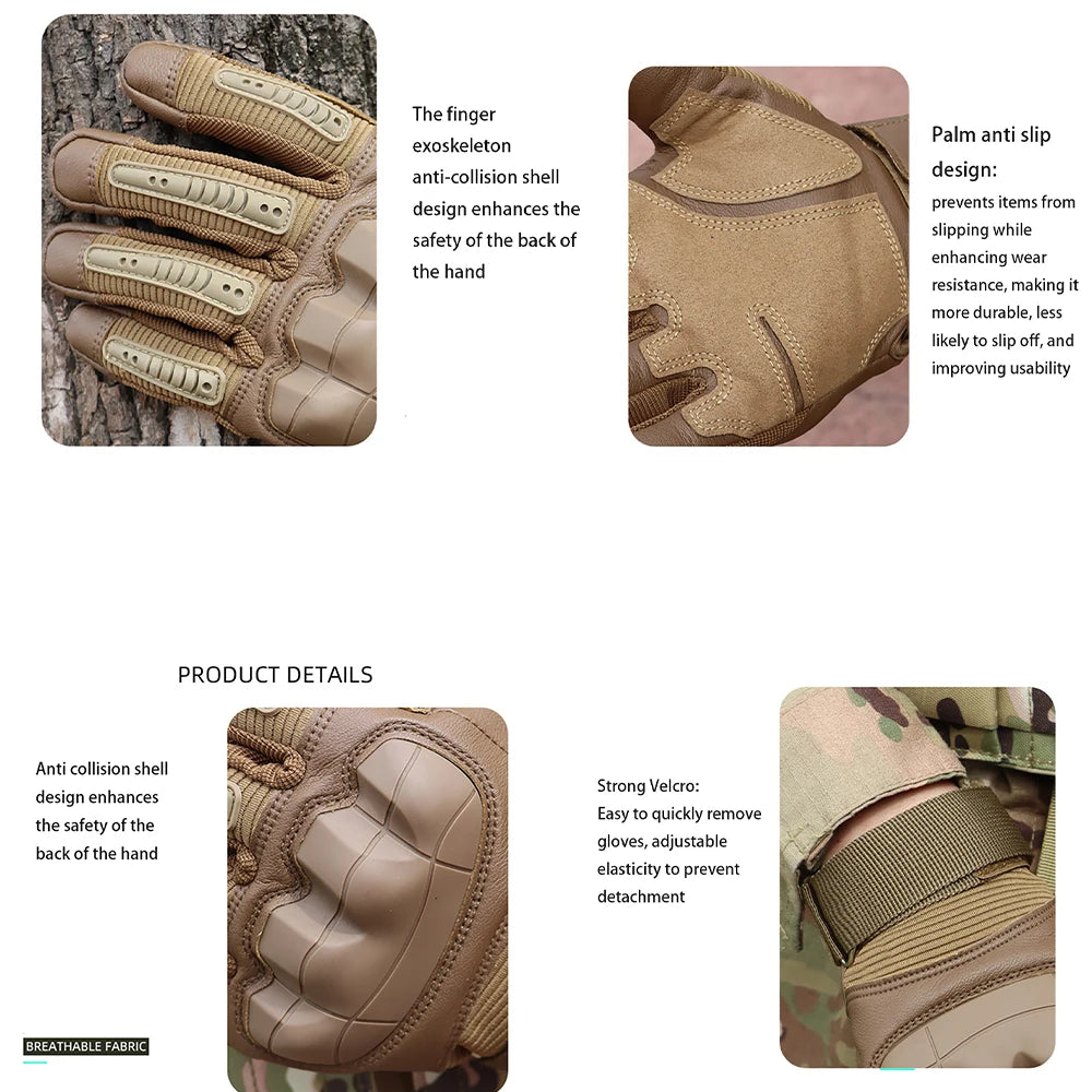 Hunting Riding Tactical Gloves Sport Military Training Non-slip Workout Fitness Gloves  Climbing Paintball Shooting For Men