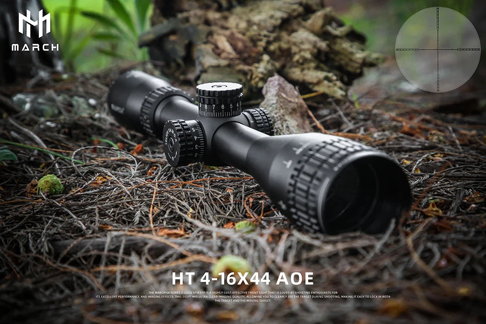 March HT4-16X44AOE Tactical Riflescope Spotting Rifle Scope Hunting Optical Collimator Airsoft Airgun Sight Red Green Cross