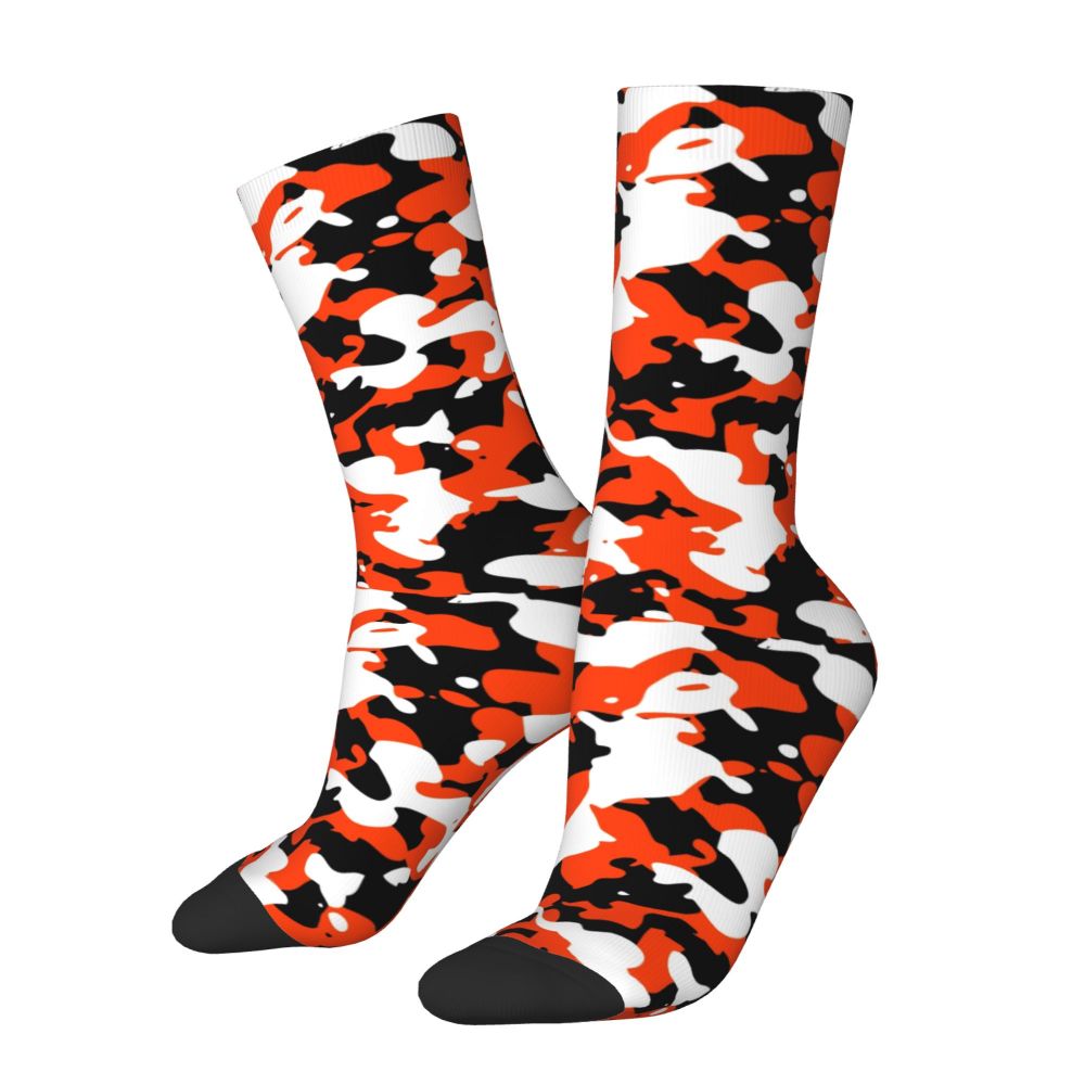 Camo Style Black Military Camouflage Dress Socks Men Women Warm Funny Novelty Crew Socks