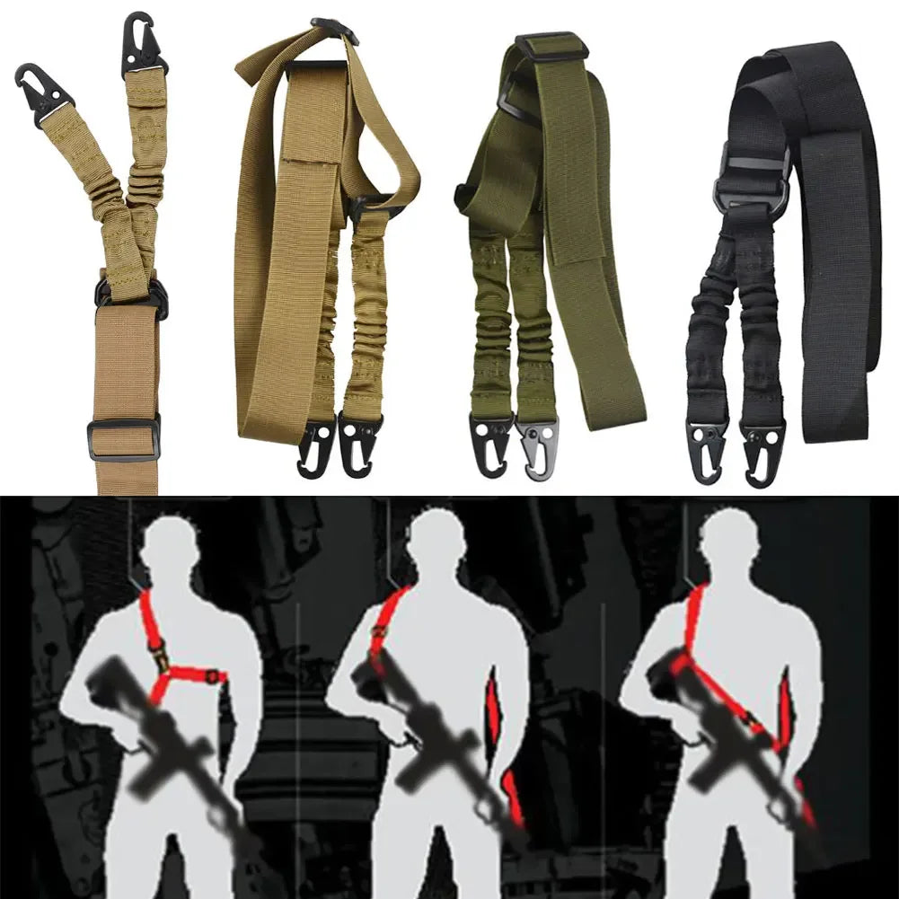 Tactical 1/2/3 Point Sling Shoulder Strap Outdoor Rifle Sling Shoulder Strap Metal Buckle Belt Hunting Accessories Tactical Gear