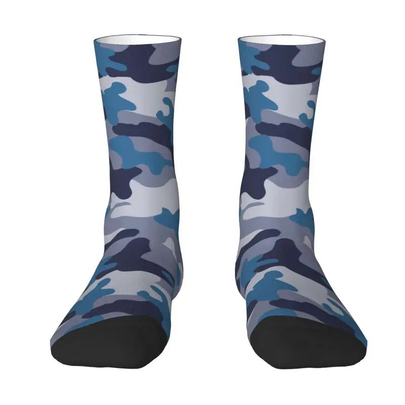 Camo Style Black Military Camouflage Dress Socks Men Women Warm Funny Novelty Crew Socks