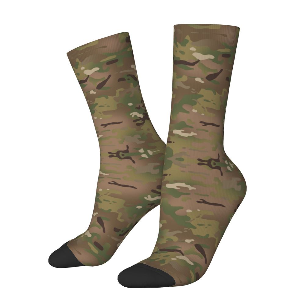 Camo Style Black Military Camouflage Dress Socks Men Women Warm Funny Novelty Crew Socks