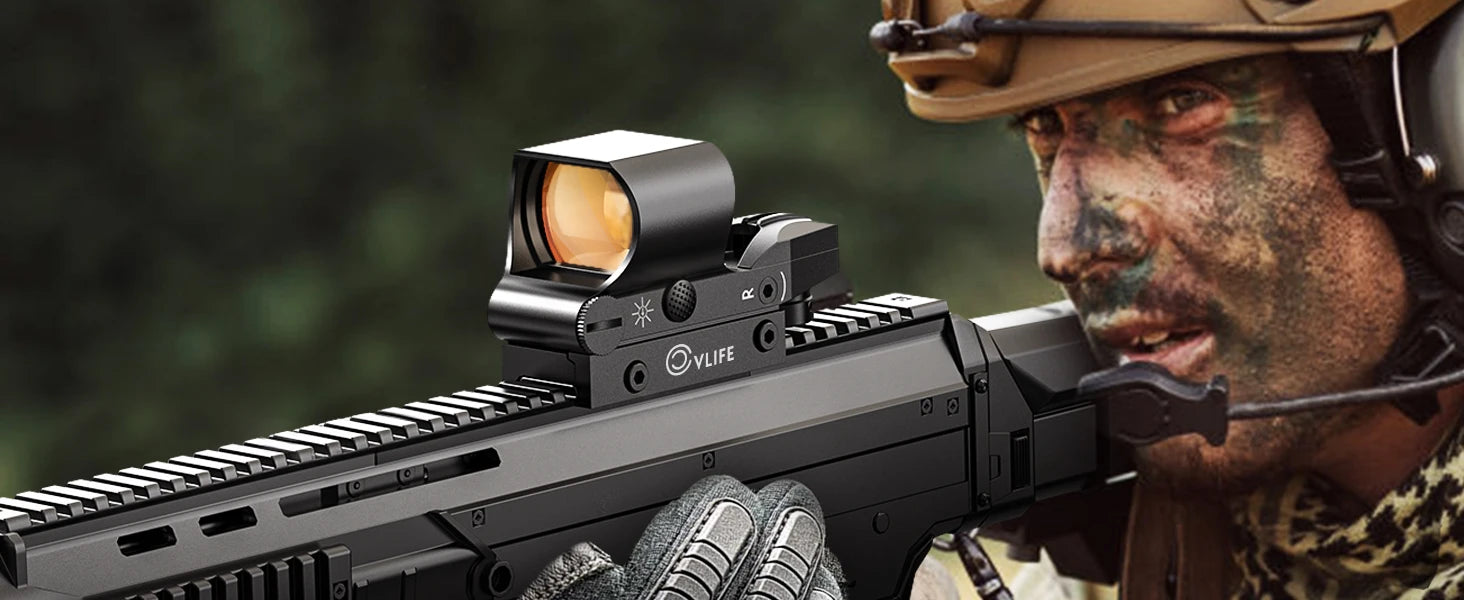 MidTen Rifle Scope Hunting 1x28x40 Red Dot Sight 4 Adjustable Reticles 20mm Picatinny Rail Optics Absolute Co-Witness