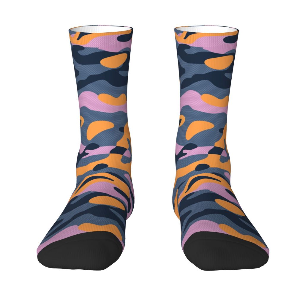 Camo Style Black Military Camouflage Dress Socks Men Women Warm Funny Novelty Crew Socks