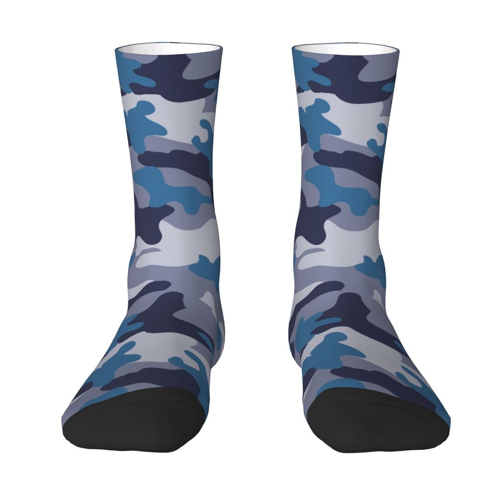 Camo Style Black Military Camouflage Dress Socks Men Women Warm Funny Novelty Crew Socks