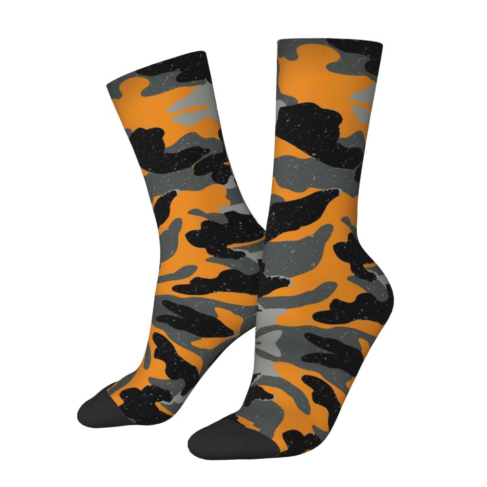 Camo Style Black Military Camouflage Dress Socks Men Women Warm Funny Novelty Crew Socks