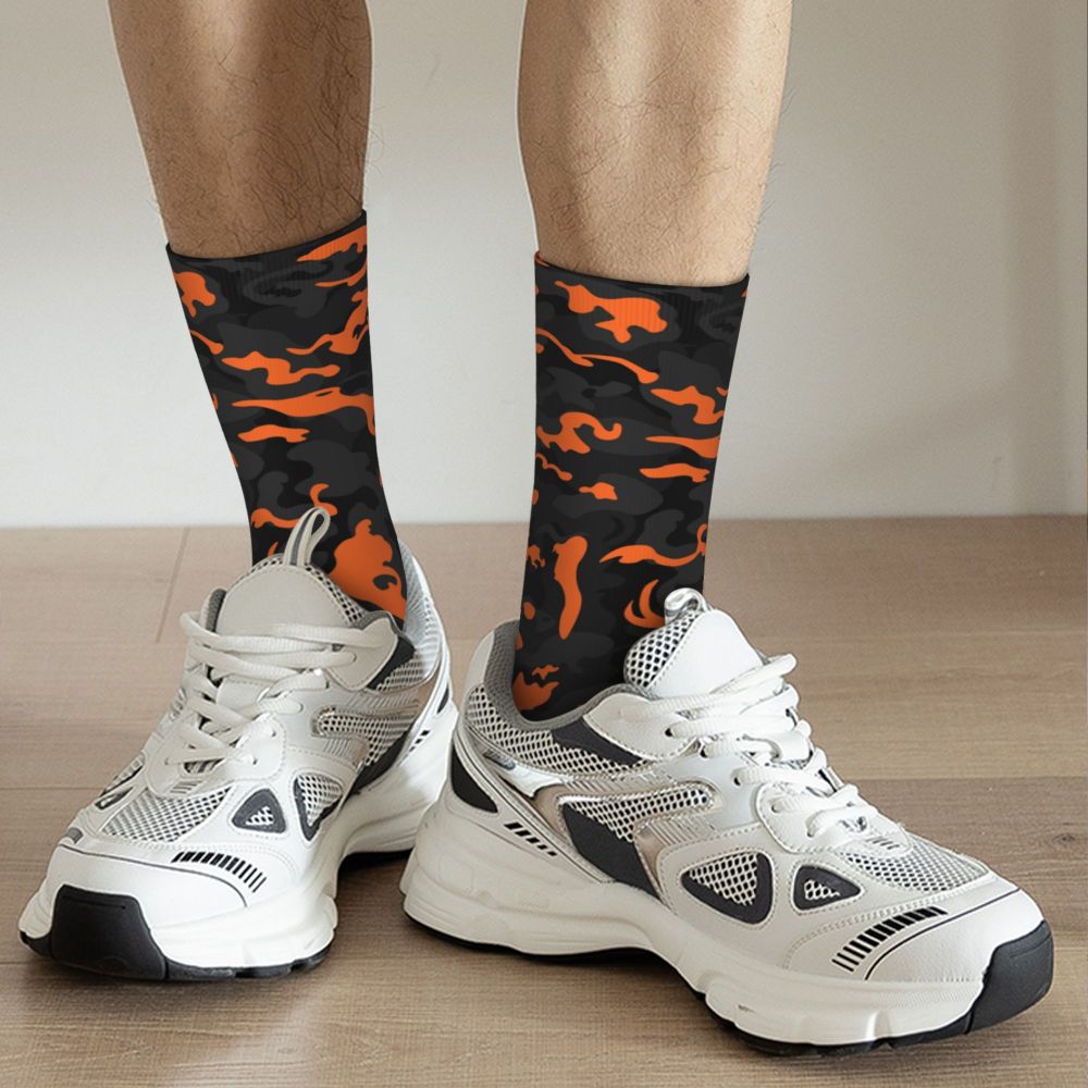 Camo Style Black Military Camouflage Dress Socks Men Women Warm Funny Novelty Crew Socks