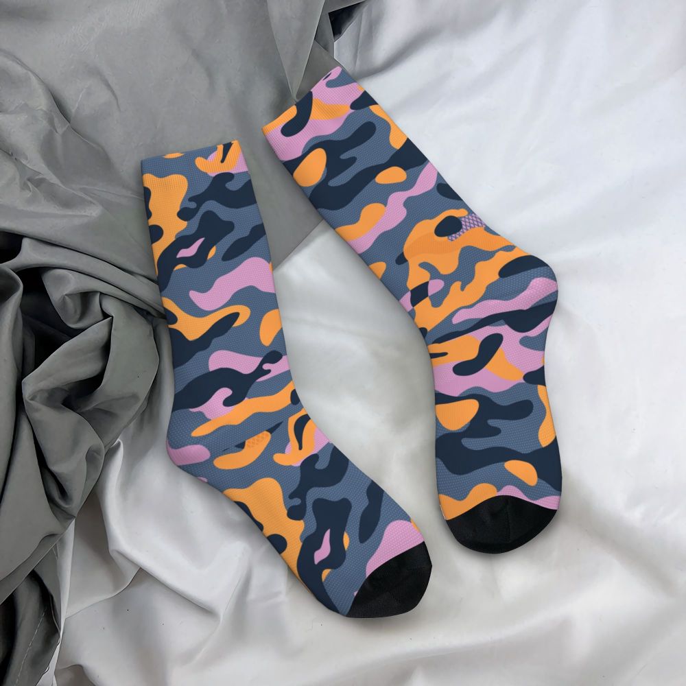 Camo Style Black Military Camouflage Dress Socks Men Women Warm Funny Novelty Crew Socks