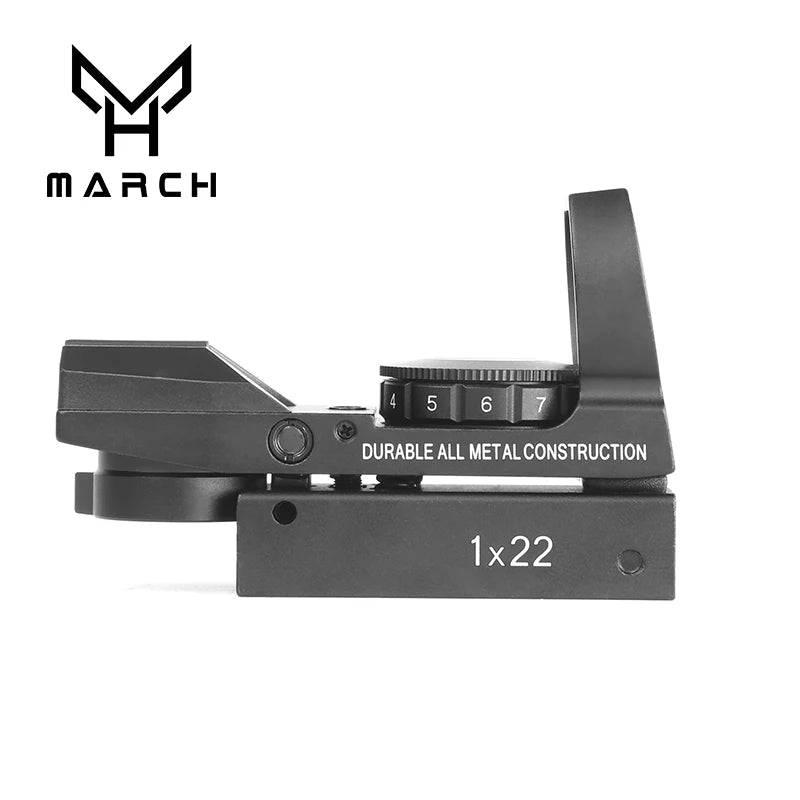 March1X22X33 Reflex Red Dot 11/20mm 4 Reticle Rail Riflescope Hunting Optics Holographic Red Dot Sight Tactical Scope Collimator