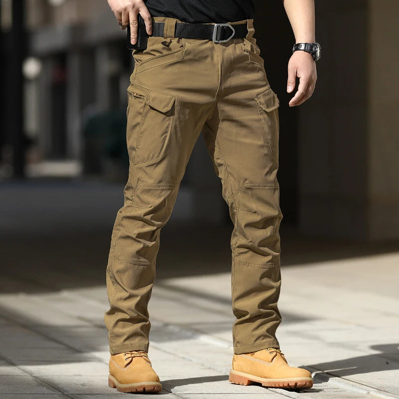 Army Style Camouflage Print Slim Fit Pants Men Fall Leisure Pockets Stretch Trousers Spring Men Casual Straight Long Pant