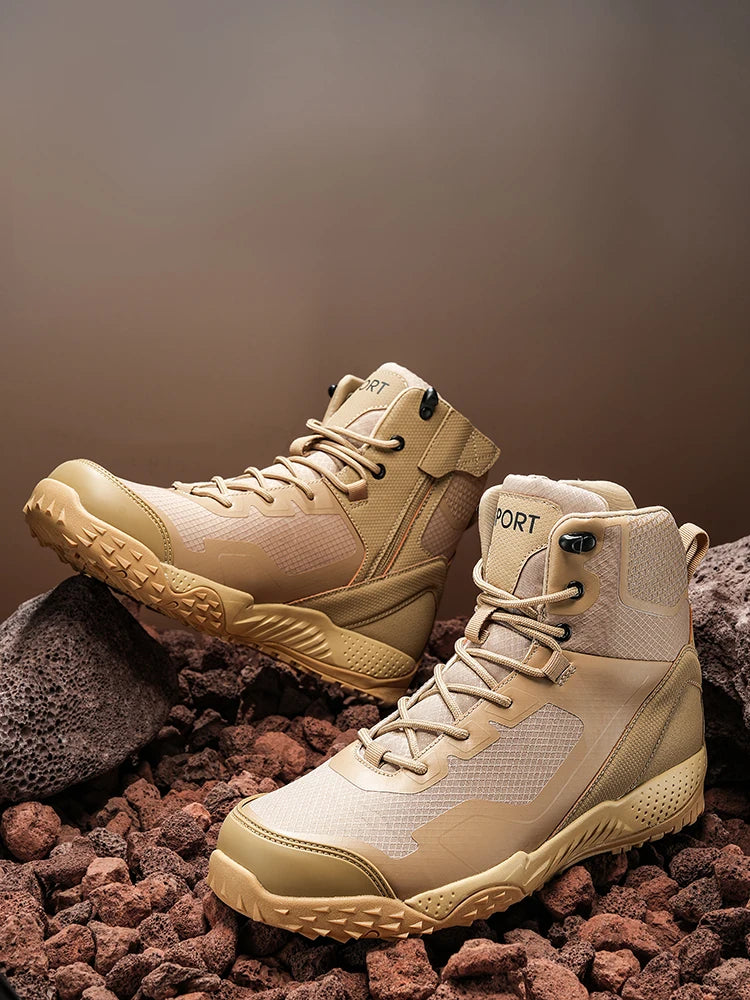 New Men Tactical Boots Waterproof Outdoor Casual Ankle Man Boot Desert Climbing Hunting Work Safety Hiking Male Shoes