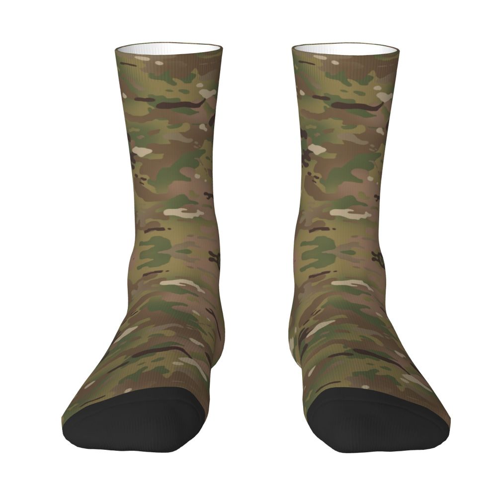 Camo Style Black Military Camouflage Dress Socks Men Women Warm Funny Novelty Crew Socks