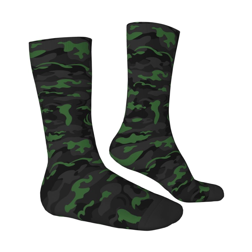 Camo Style Black Military Camouflage Dress Socks Men Women Warm Funny Novelty Crew Socks