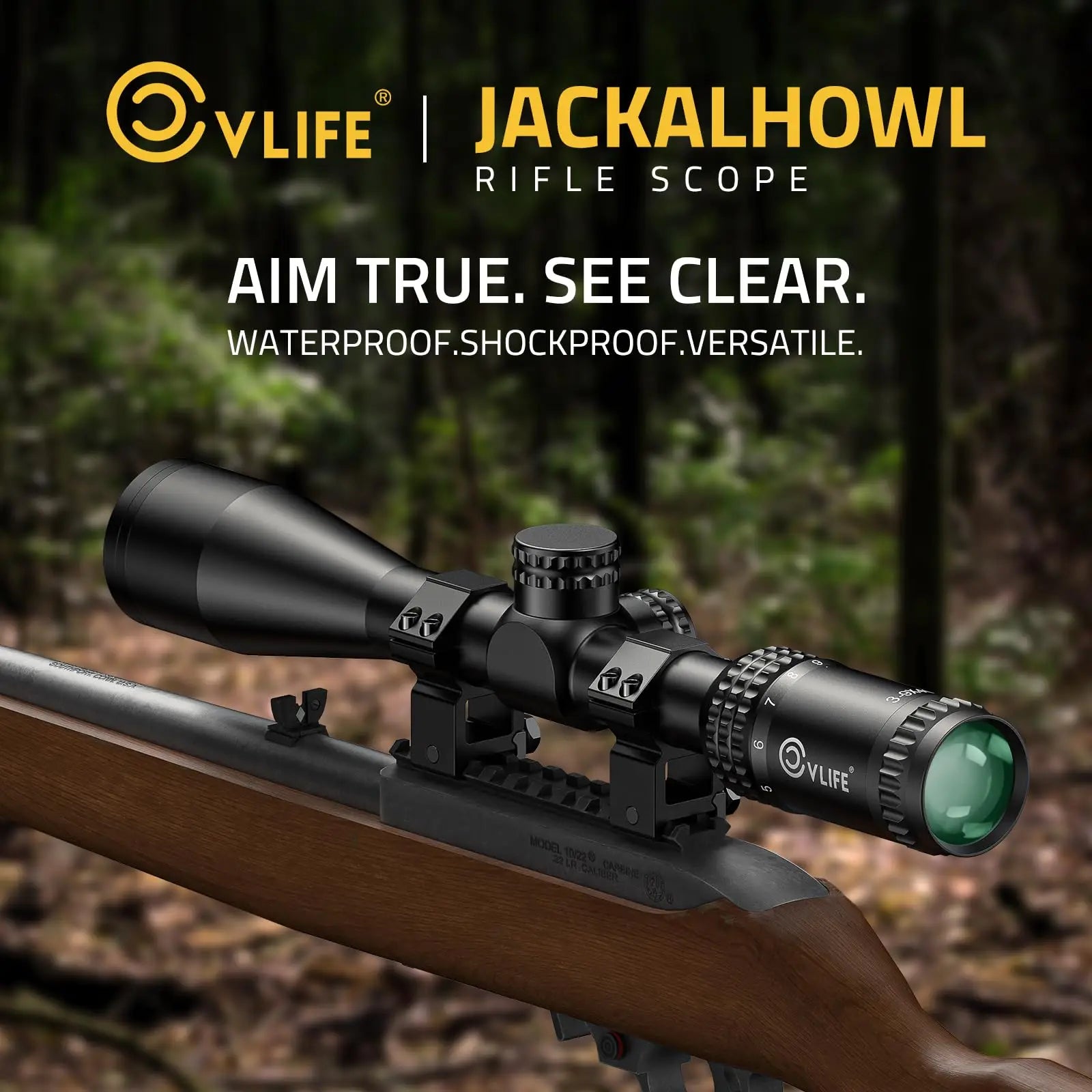 MidTen JackalHowl F02 Rifle Scope 1-inch Tube SFP Rifle Scope with 20mm Rings Second Focal Plane