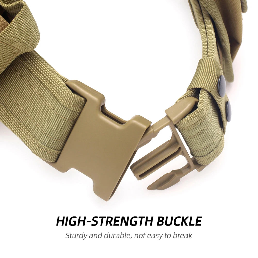 Adjustable Tactical Utility Belt with Multiple Pouches