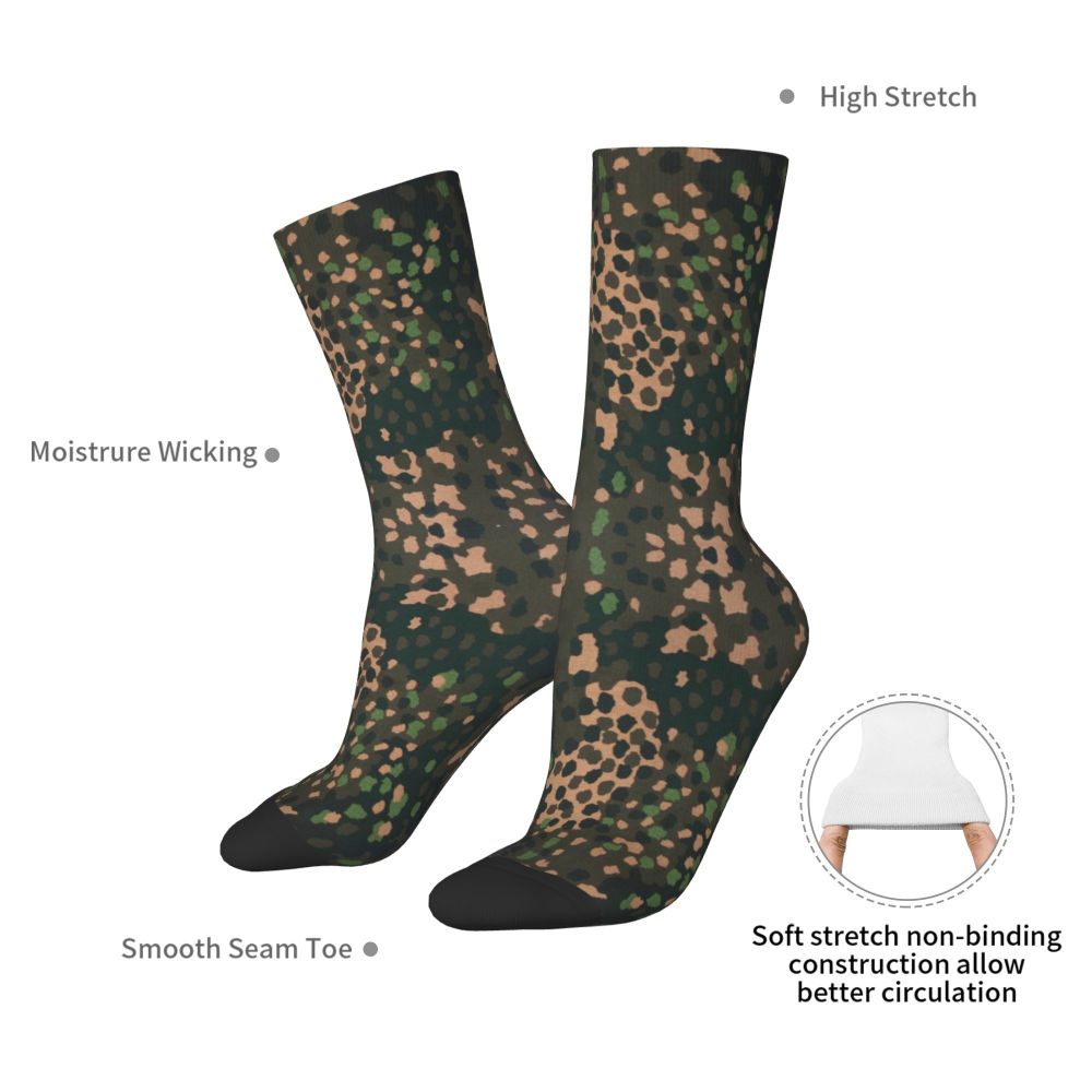 Camo Style Black Military Camouflage Dress Socks Men Women Warm Funny Novelty Crew Socks