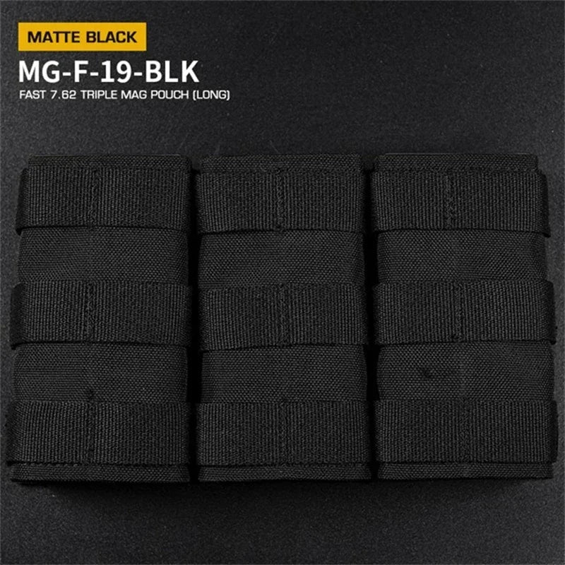 ERQYGRA Tactical Hunting Holsters Fast 7.62 Triple Mag Molle Pouch Long Bag Pistol Magazine Paintball Airsoft System Accessories