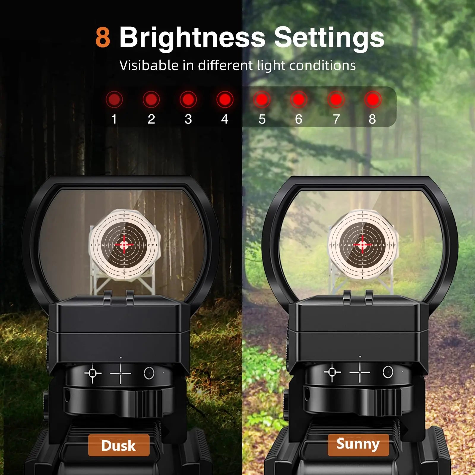 MidTen Rifle Scope Hunting 1x28x40 Red Dot Sight 4 Adjustable Reticles 20mm Picatinny Rail Optics Absolute Co-Witness