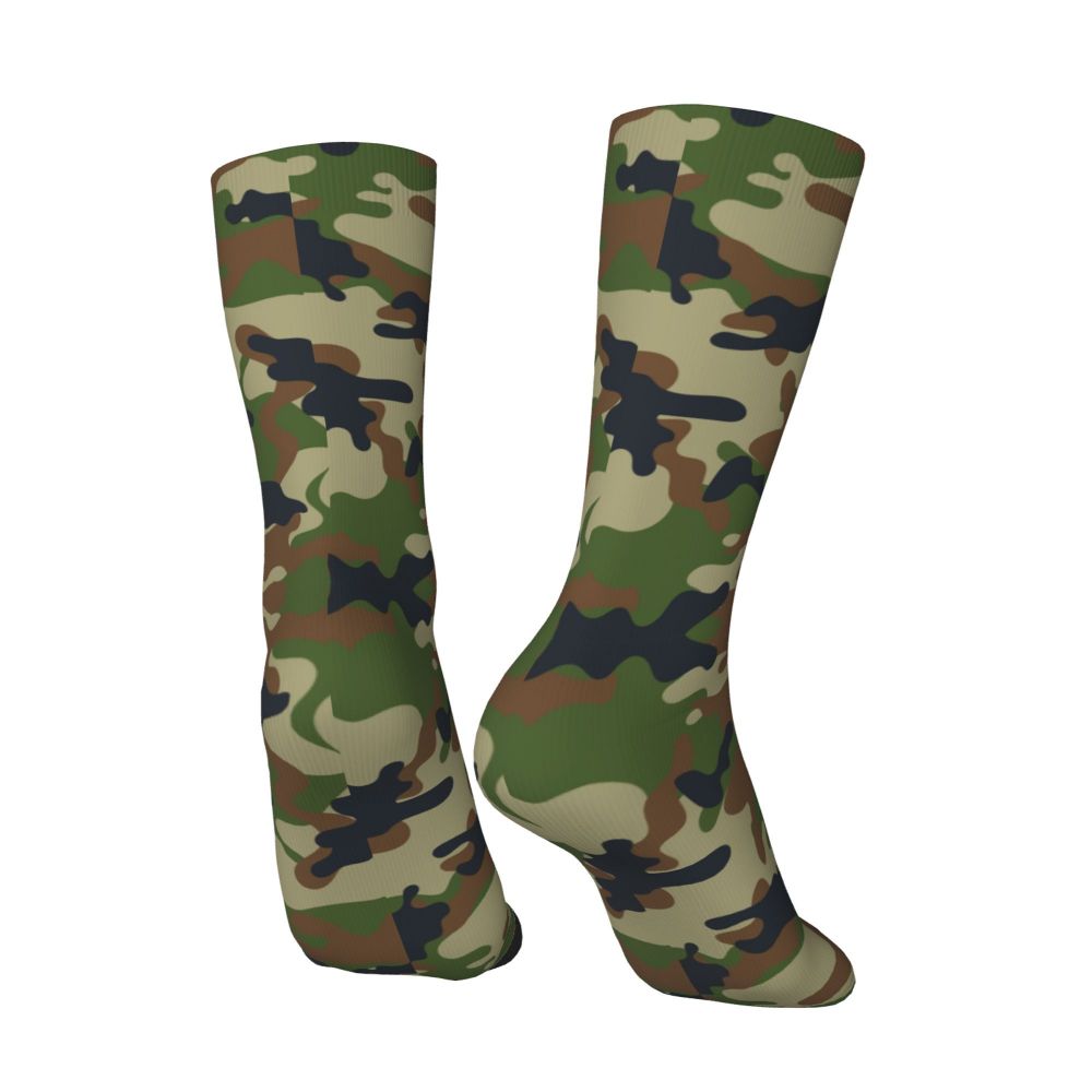 Camo Style Black Military Camouflage Dress Socks Men Women Warm Funny Novelty Crew Socks