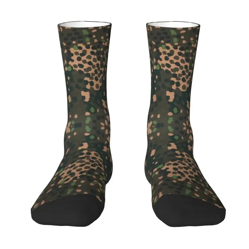 Camo Style Black Military Camouflage Dress Socks Men Women Warm Funny Novelty Crew Socks