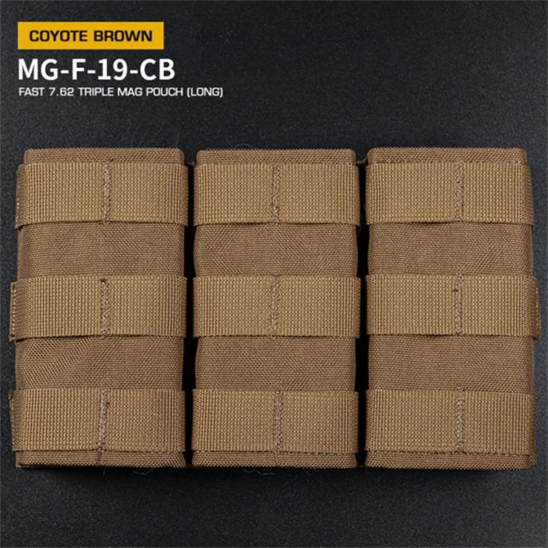 ERQYGRA Tactical Hunting Holsters Fast 7.62 Triple Mag Molle Pouch Long Bag Pistol Magazine Paintball Airsoft System Accessories