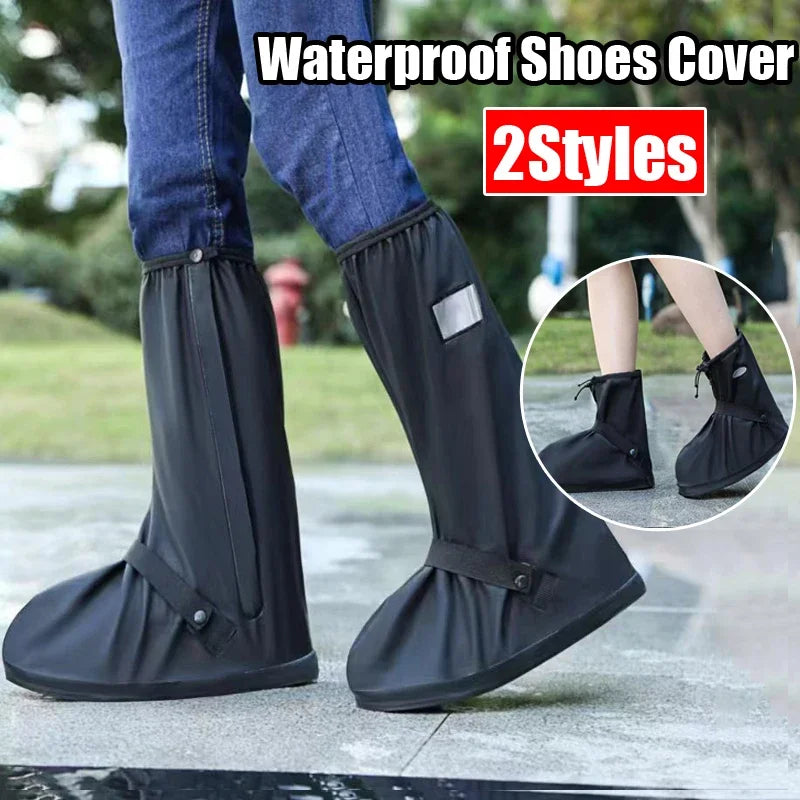 Anti Slip High Cylinder Rain Shoe Cover Waterproof Anti Slip Rain Resistant Shoes Thickened Wear-resistant Silicone Rain Boots