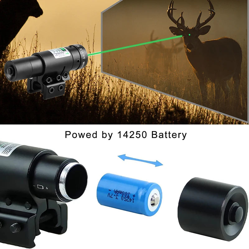 Adjustable Dot Laser Sight Compact Hunting Shooting Red/Green Laser Sights for 20mm Picatinny/Weaver or 11mm Dovetail Rail