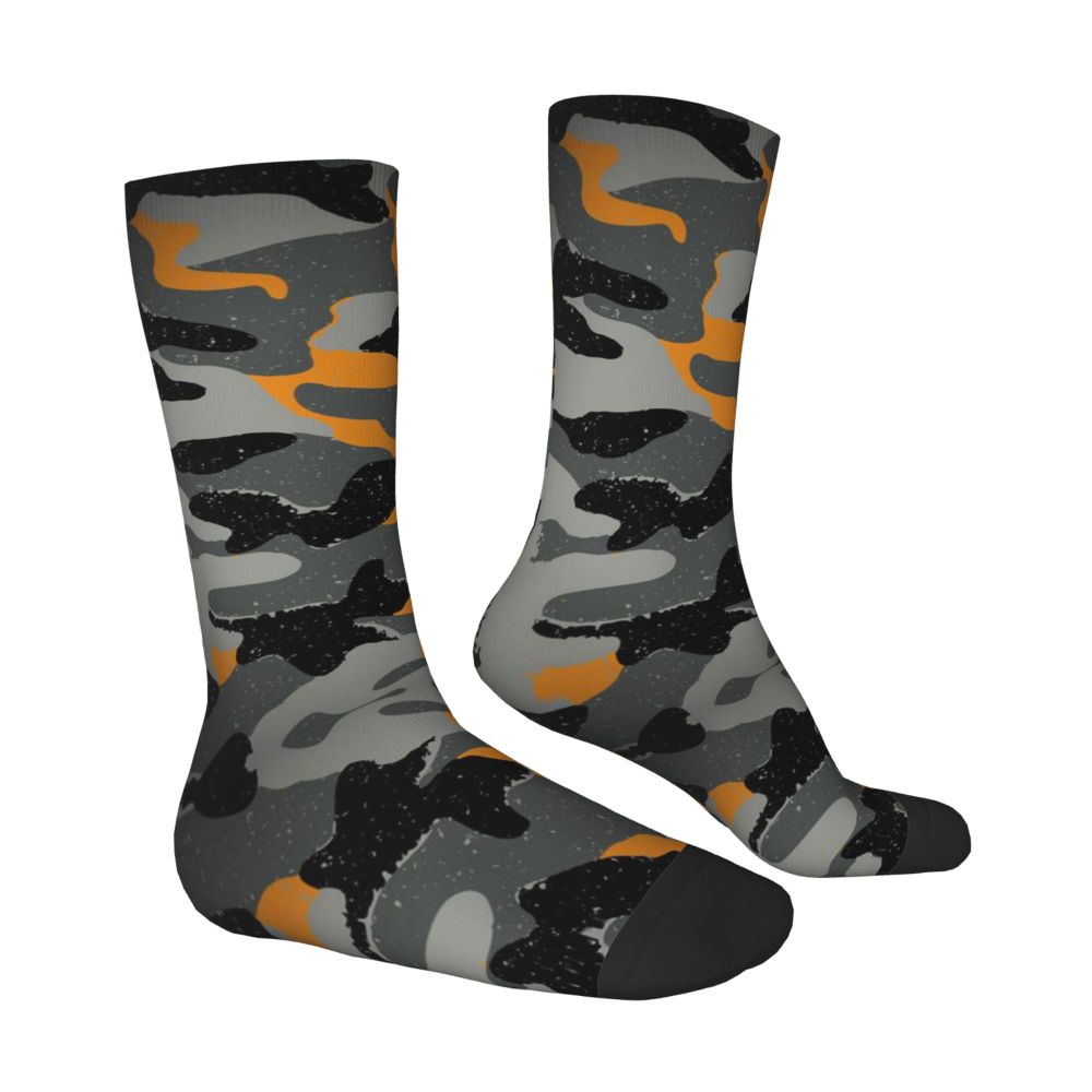 Camo Style Black Military Camouflage Dress Socks Men Women Warm Funny Novelty Crew Socks