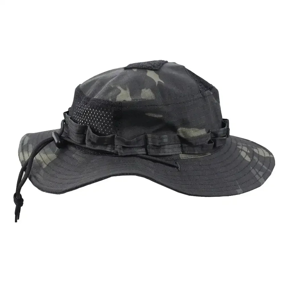 Men's Panama Hat Bucket Hat Tactical Sunscreen Camouflage Outdoor Travel Climbing Fishing Caps Training Beach Men's Hiking Hat